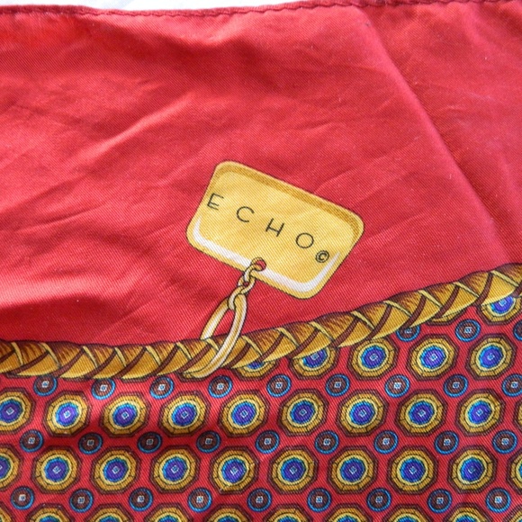 Vintage ECHO 100% Silk Scarf Maltese Dog Print - Picture 2 of 7